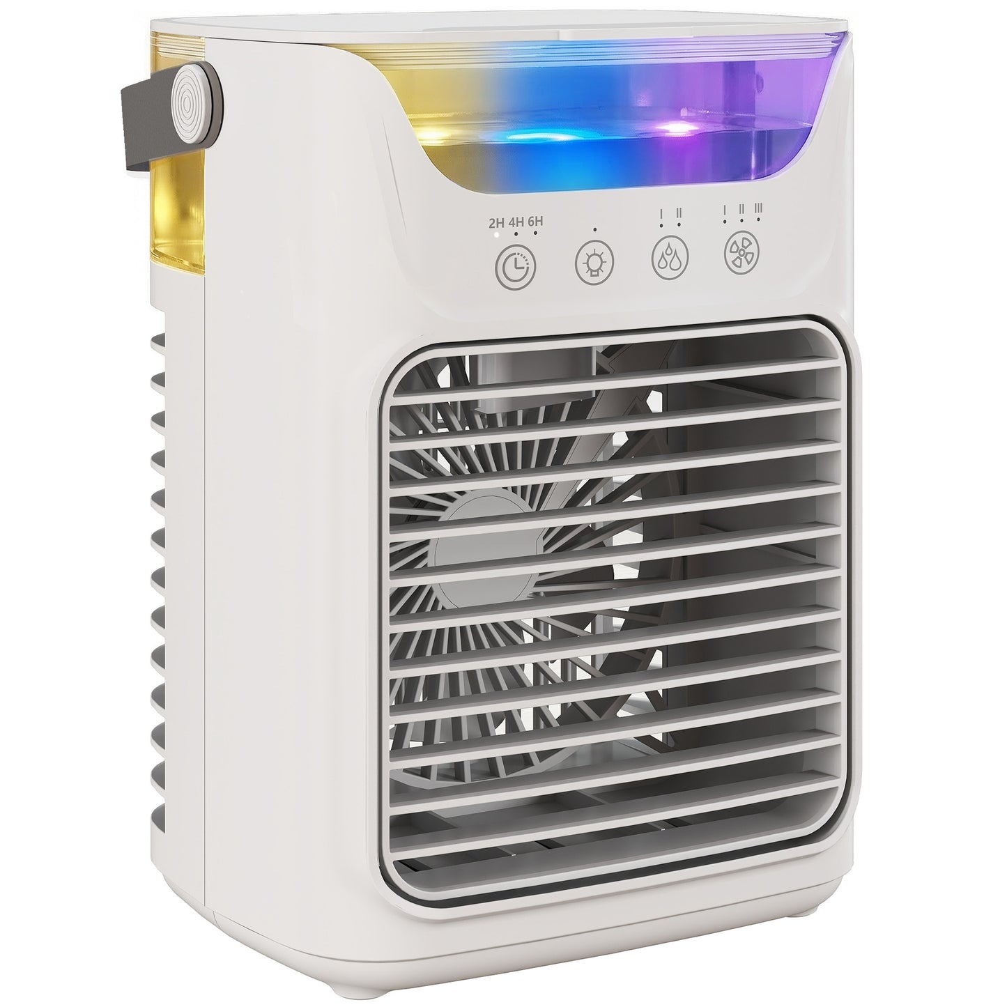 4-in-1 Mini Air Cooler, Portable Air Conditioner for Bedroom, Grey