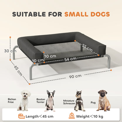 Elevated Dog Bed, Raised Dog Bed with Removable Bolsters