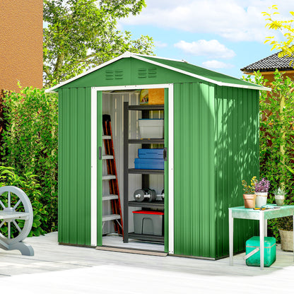 6.5x3.5ft Metal Garden Shed for Garden, Green
