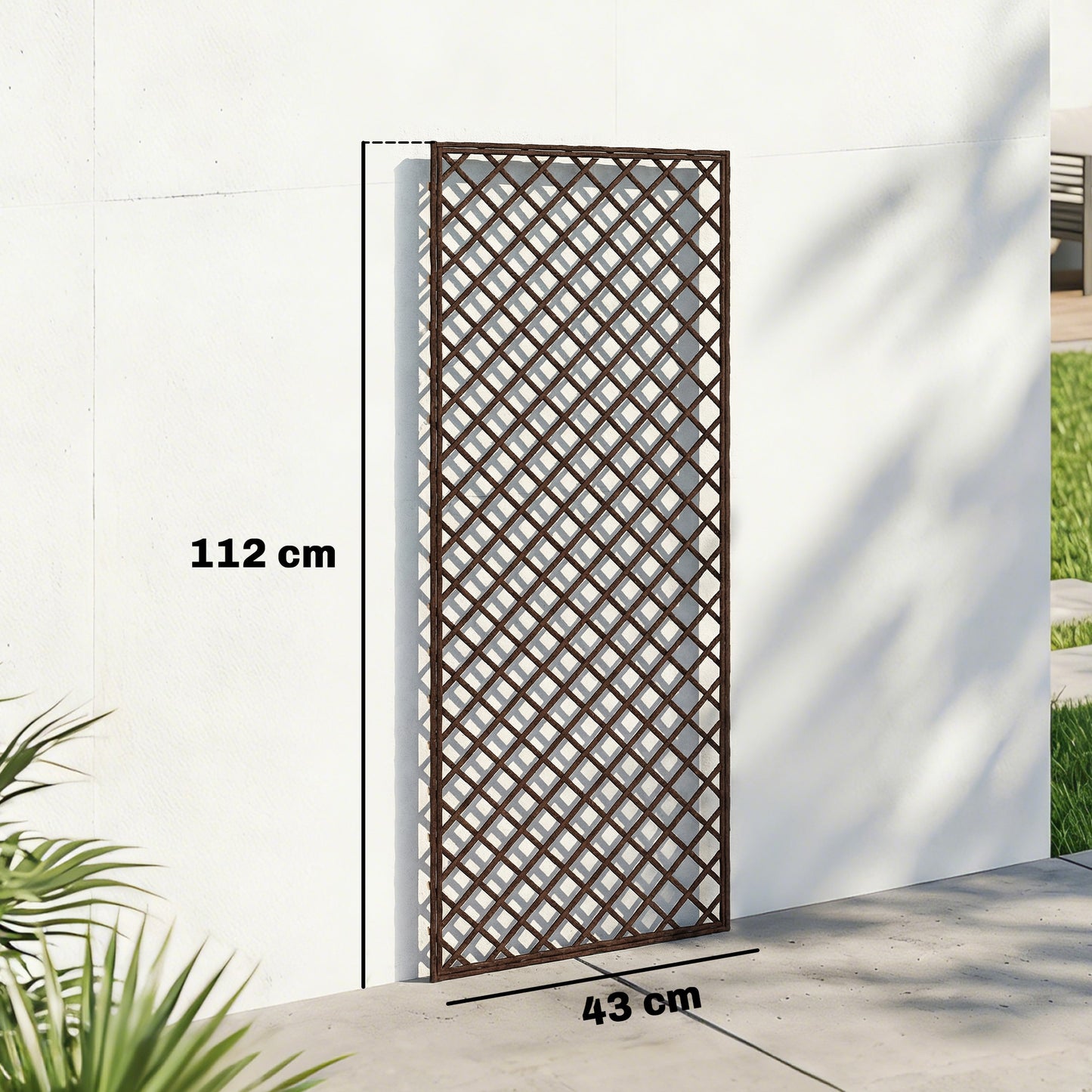 Garden Arch, Wicker Trellis Support Frame with Flat Top, Natural