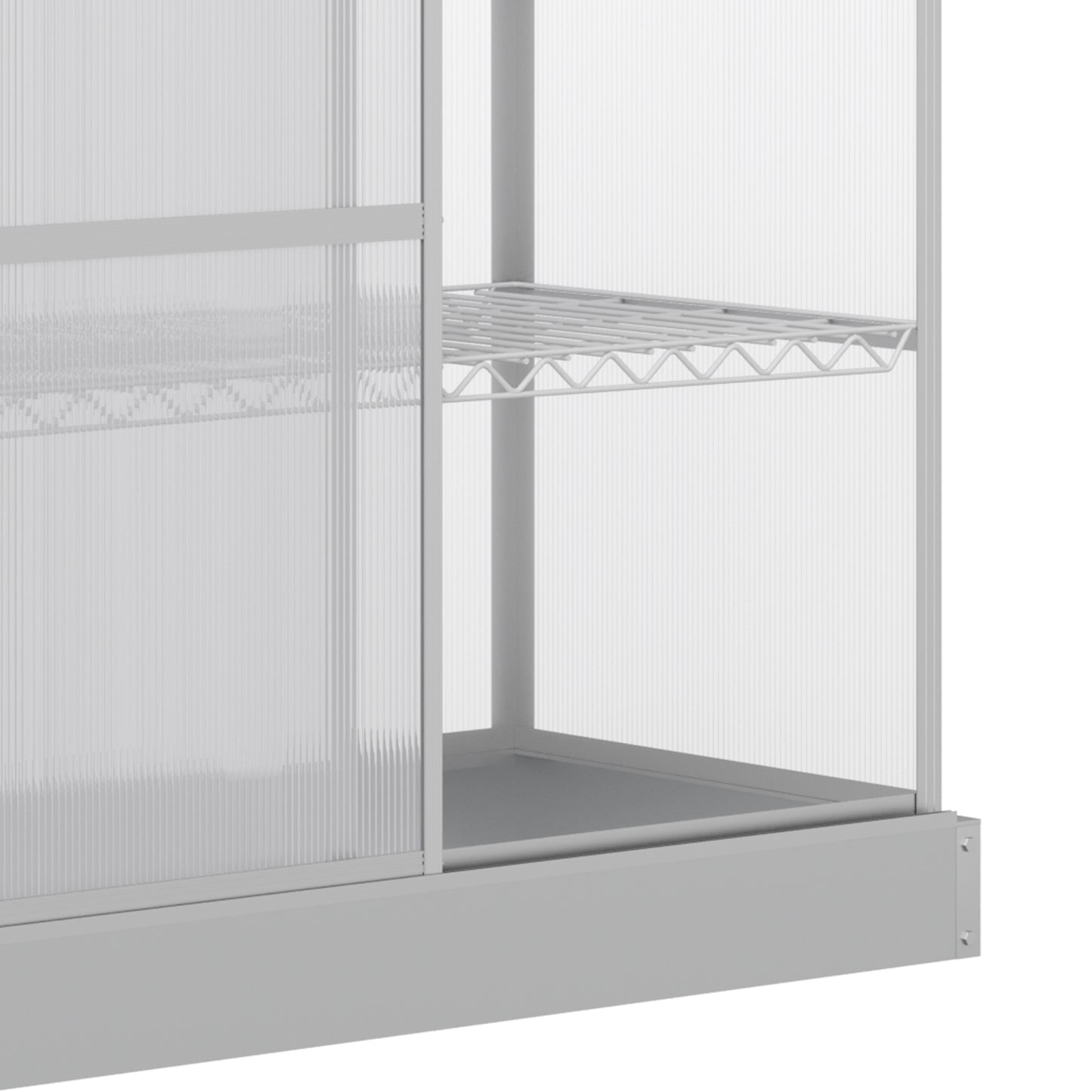 Outsunny 3 Tier Greenhouse Garden Outdoor Cold Frame Plant Flower Growth Transparent Polycarbonate Board Openable Roof Sliding Door w / Foundation 131L x 58W x 140H cm