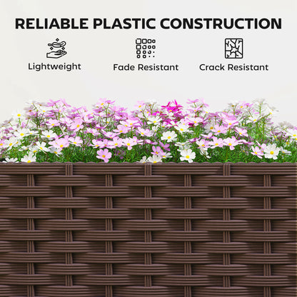 Plastic Raised Planter with Trellis and Self Watering Design
