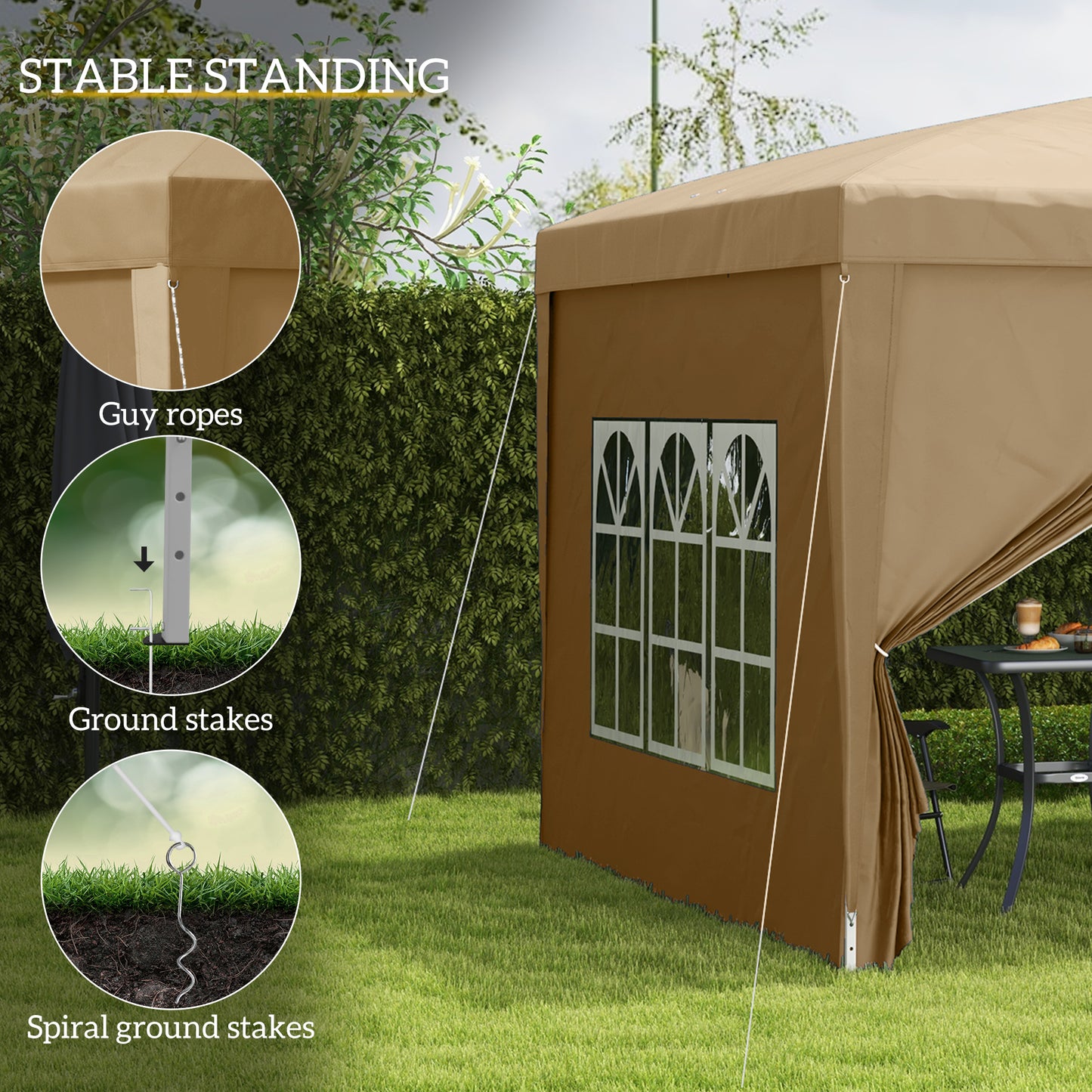 3x3(m) Pop Up Gazebo Party Tent Canopy Marquee with Storage Bag