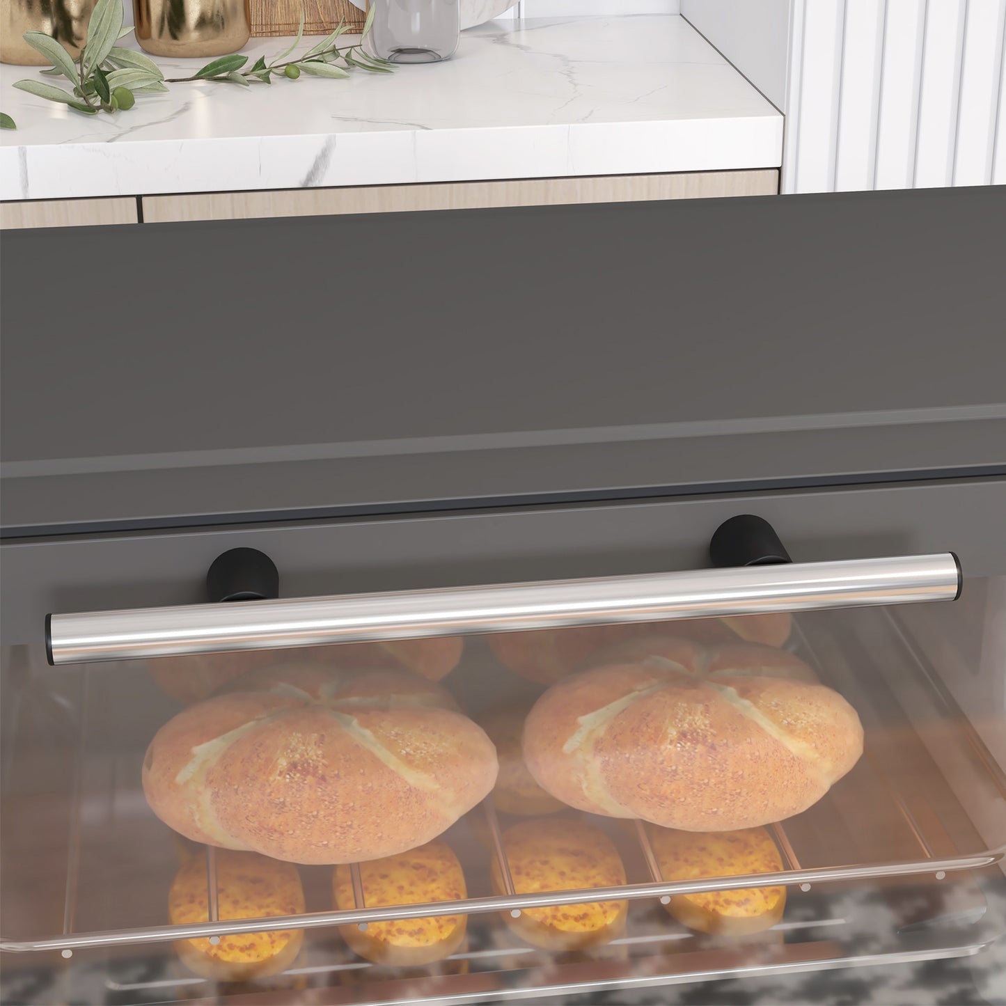 Mini Oven 9L Countertop Toaster Oven with Timer Control 750W Grey