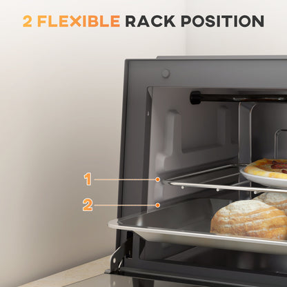 Mini Oven 9L Countertop Toaster Oven with Timer Control 750W Grey