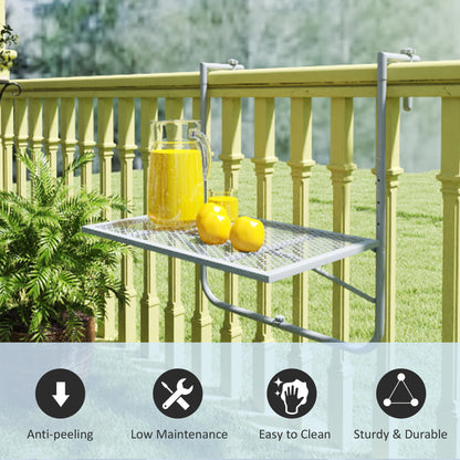 Balcony Hanging Table Wall Mount Adjustable Folding Desk Patio Grey