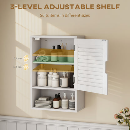 Bathroom Cabinet, Wall Mounted Cabinet with Adjustable Shelves, White