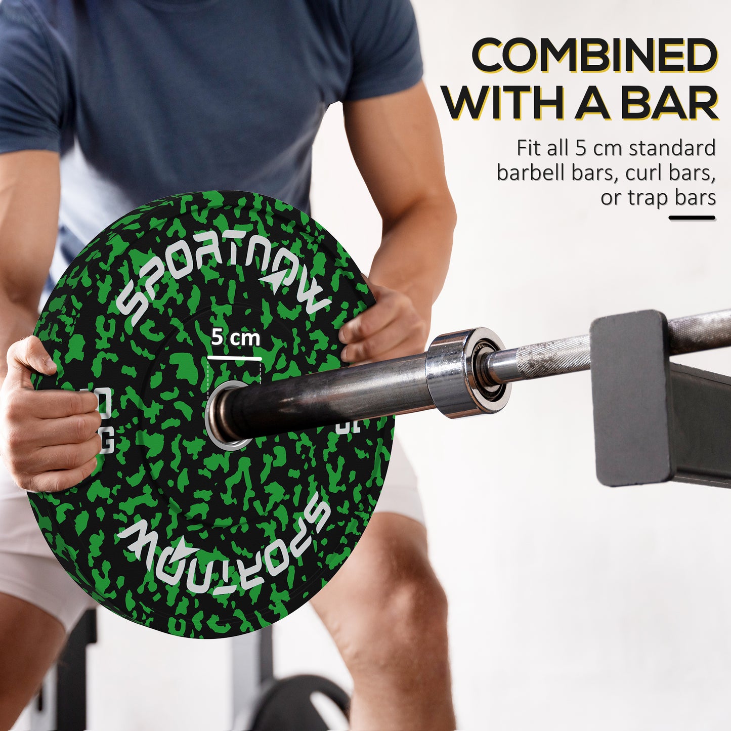Olympic Weight Plates with 5cm Holes, for Weight Lifting, 2 x 10kg