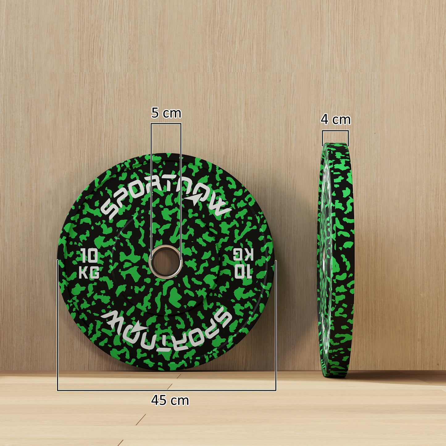 Olympic Weight Plates with 5cm Holes, for Weight Lifting, 2 x 10kg