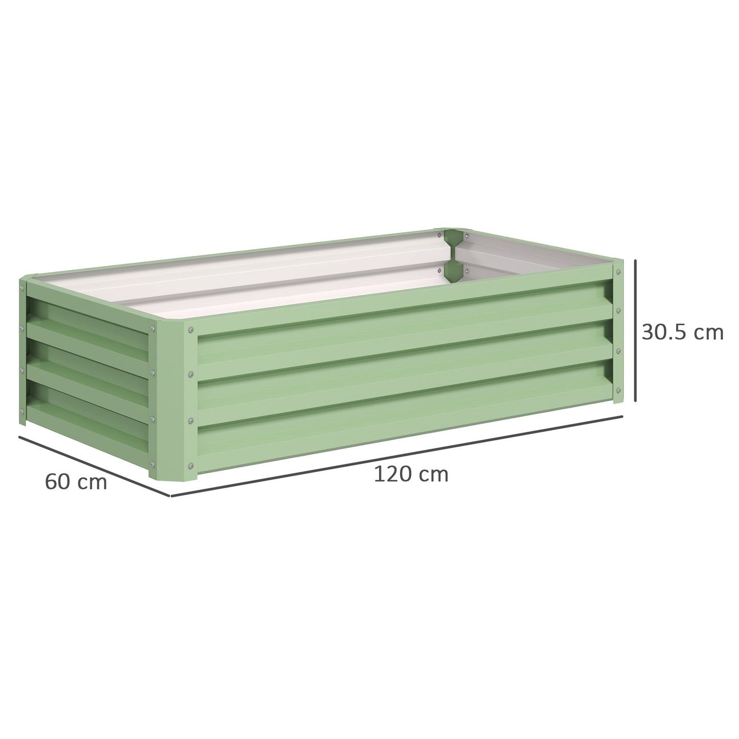 Raised Garden Bed Elevated Planter Box for Flowers Light Green