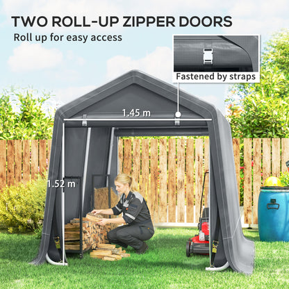 Outdoor Garden Storage Shed Waterproof Bike Tent  w/ Zipper Doors