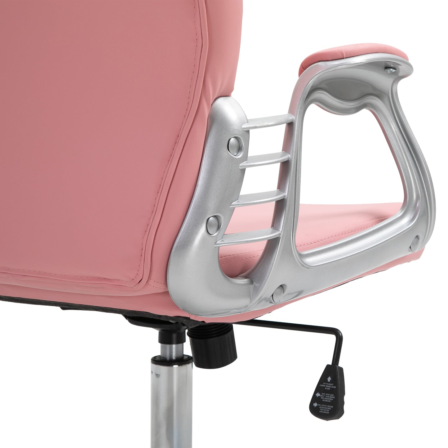 Office Chair PU Diamante Padded Ergonomic 360° Swivel Pink