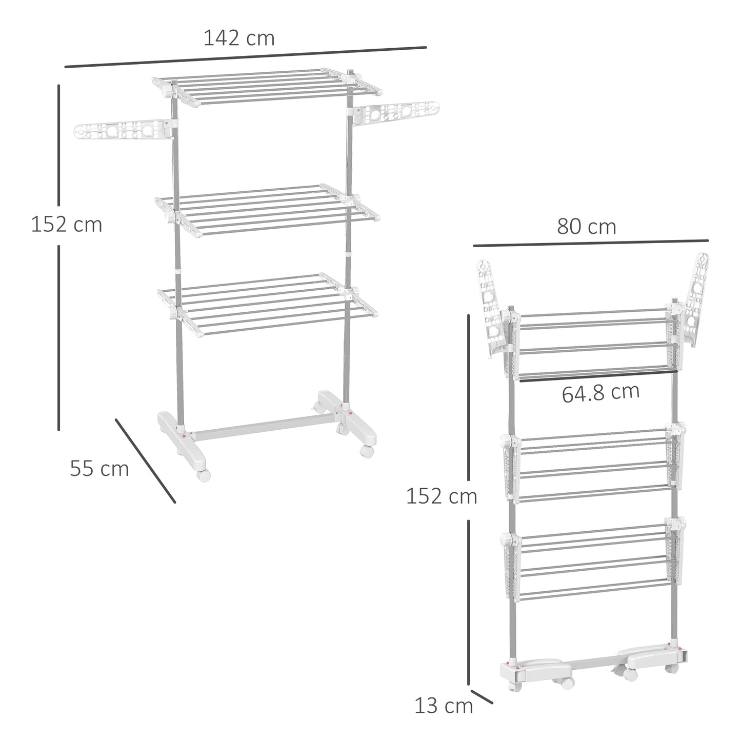 3 Layer Folding Cloth Hanger Stand Towel Hanging Dryer Rack Holding Airer