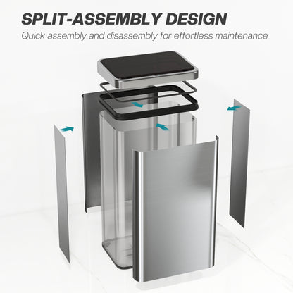 Kitchen Bin with Fast Motion Sensor, 50L Stainless Steel Sensor Bin