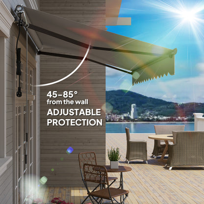 3.5 x 3(m) Electric Retractable Awning Aluminium Frame Light Grey