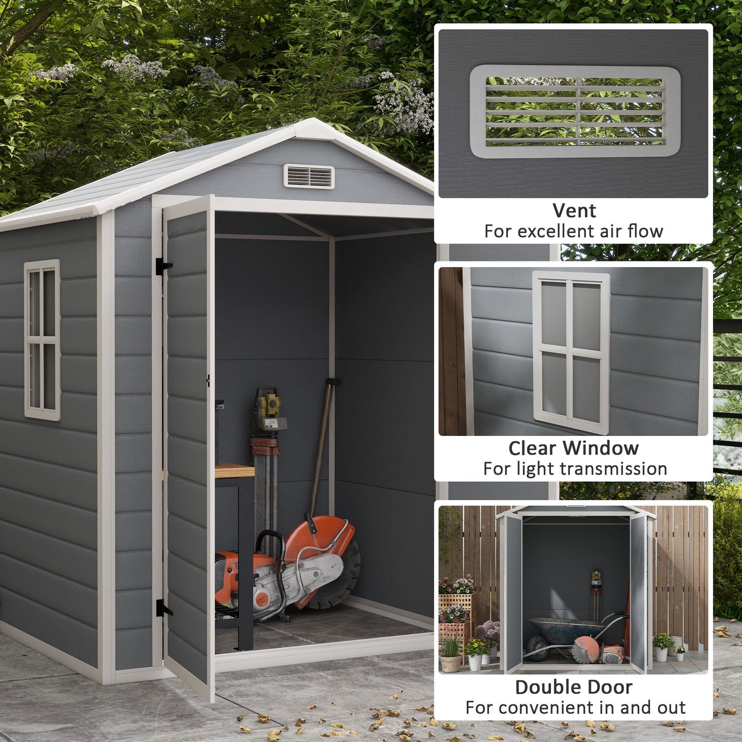 Lock Up Shed - 6Ft x 4.5Ft Garden Shed in Grey