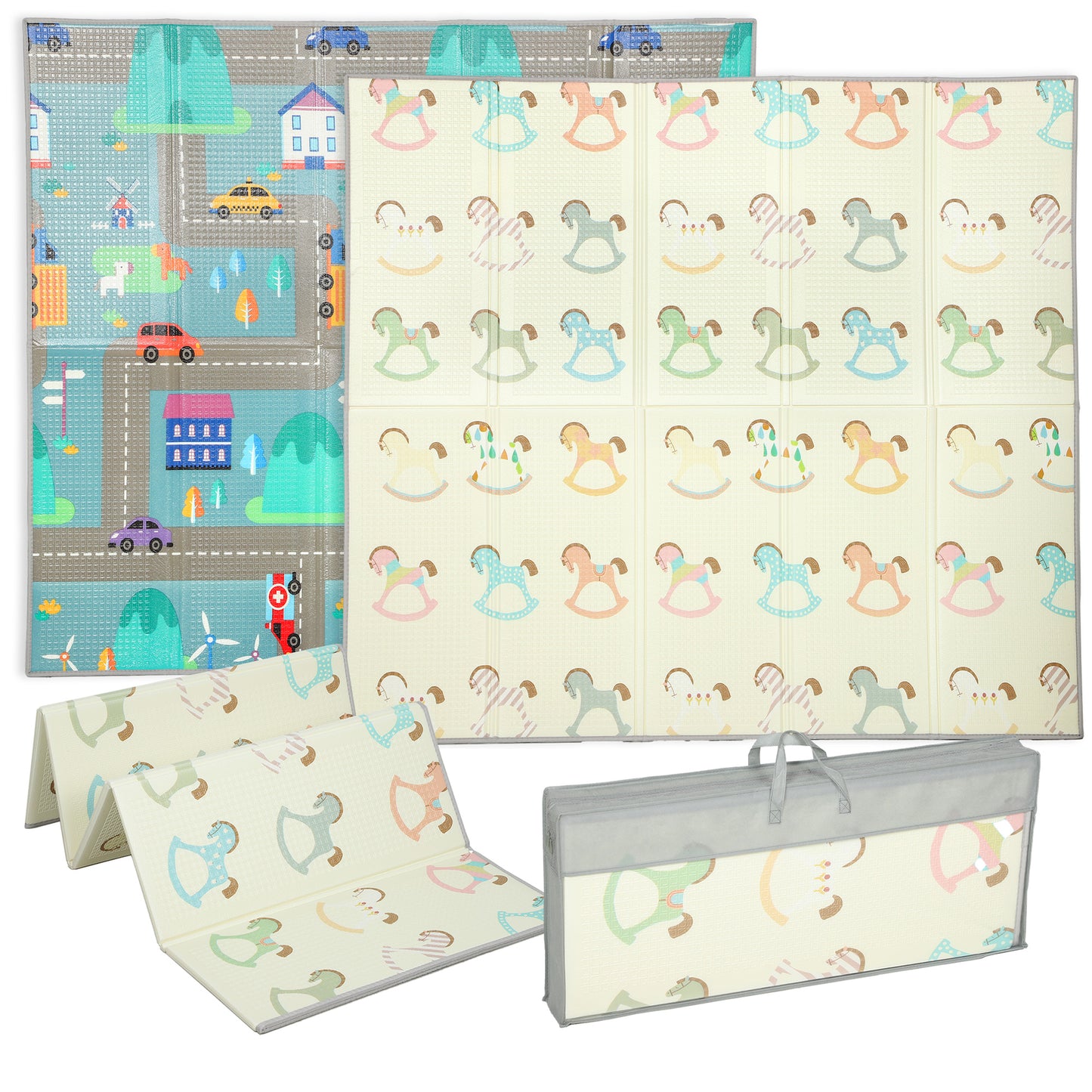 Baby Play Mat Double-Sided, Kids Crawling Mat for Toddlers