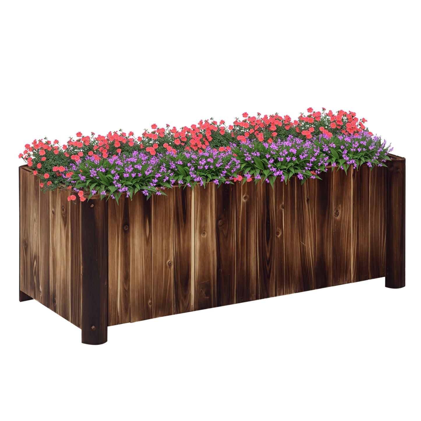 Wooden Raised Garden Bed with Drainage Gaps