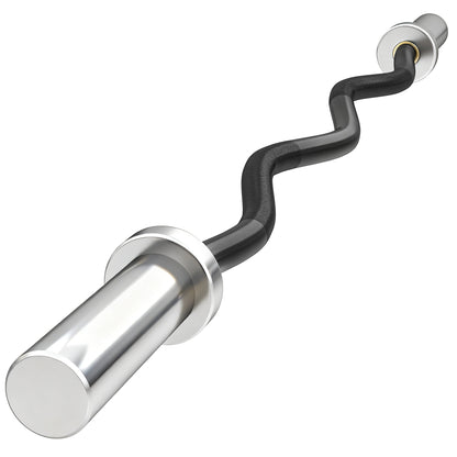4ft Olympic EZ Curl Bar, Barbell Bar for 2" Weight Plates