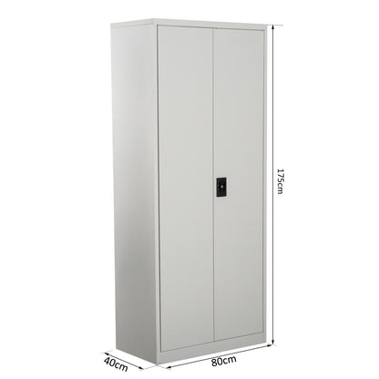 Cool Rolled Steel Tall Office Lockable Filing Cabinet 2 Doors 4 Internal Adjustable Shelves Bookcase Cabinet Storage Unit