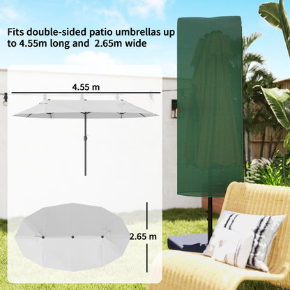 Garden Parasol Cover for 2-4m Umbrella Protector, Dark Green