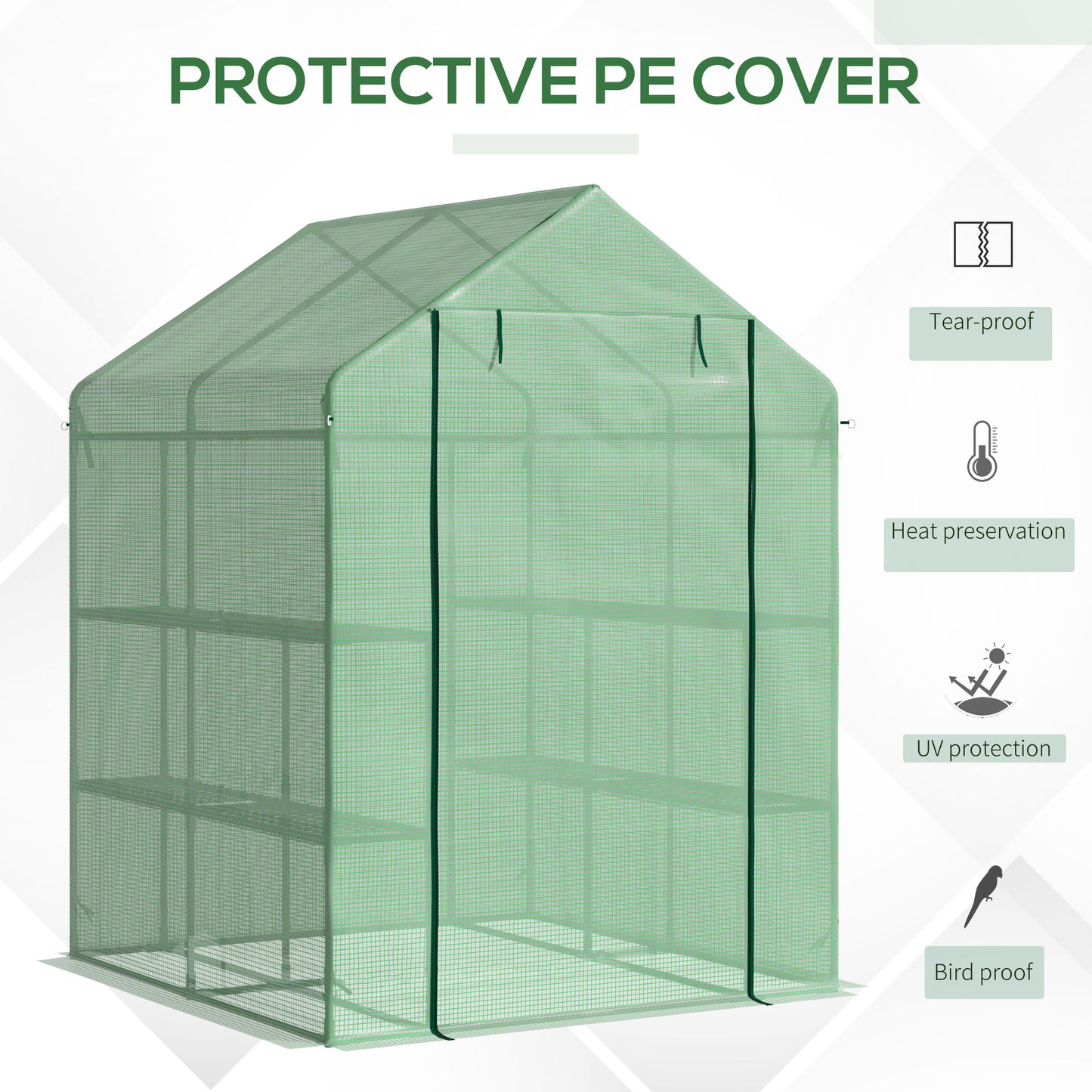 Walk in Garden Greenhouse with Shelving