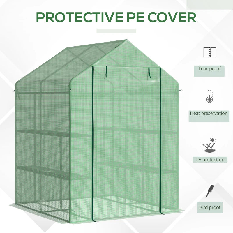 Walk in Garden Greenhouse with Shelving
