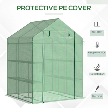 Walk in Garden Greenhouse with Shelving