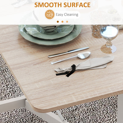 Drop Leaf Table with Wheels Folding Dining Table for Small Spaces, Nature