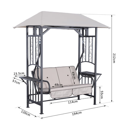 Outdoor Garden 2 Seater Canopy Swing Seat Porch Loveseat Hammock Chair