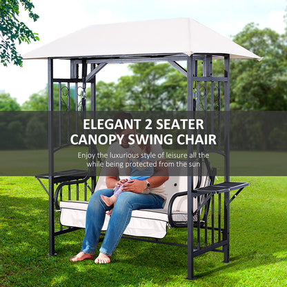 Outdoor Garden 2 Seater Canopy Swing Seat Porch Loveseat Hammock Chair