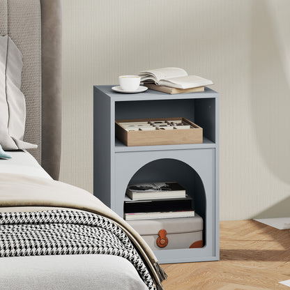 Bedside Table, Modern Bedside Cabinet for Bedroom, Grey