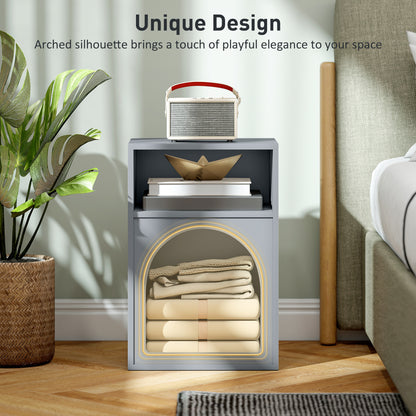 Bedside Table, Modern Bedside Cabinet for Bedroom, Grey