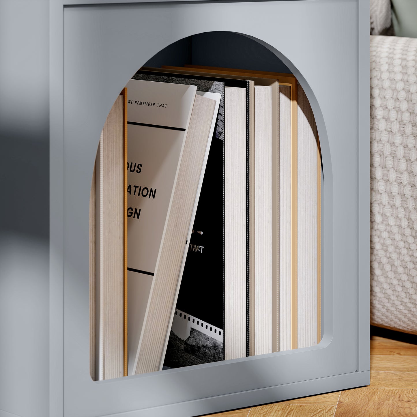 Bedside Table, Modern Bedside Cabinet for Bedroom, Grey