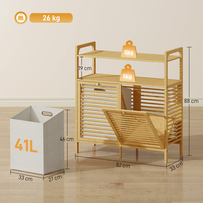 Double Tilt Out Laundry Cabinet Bamboo Laundry Hamper Cabinet