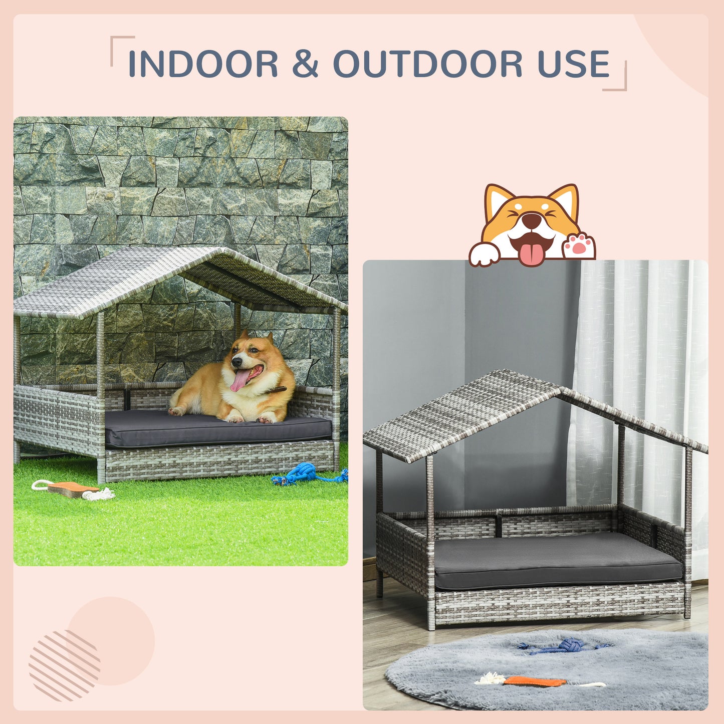 6 Panels Dog Playpen with Secure Door for Indoor Outdoor, 80cm High
