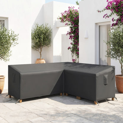 V-Shaped Sectional Sofa Cover Waterproof Anti-UV, Black