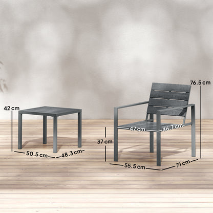 3 Pieces Garden Bistro Set for 2, Outdoor Bistro Table and Chairs