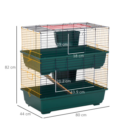 Small Animal Cage Habitat w/ Accessories 2-Story Large Pet Play House