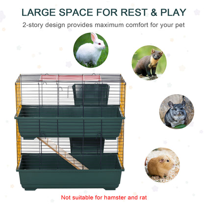 Small Animal Cage Habitat w/ Accessories 2-Story Large Pet Play House