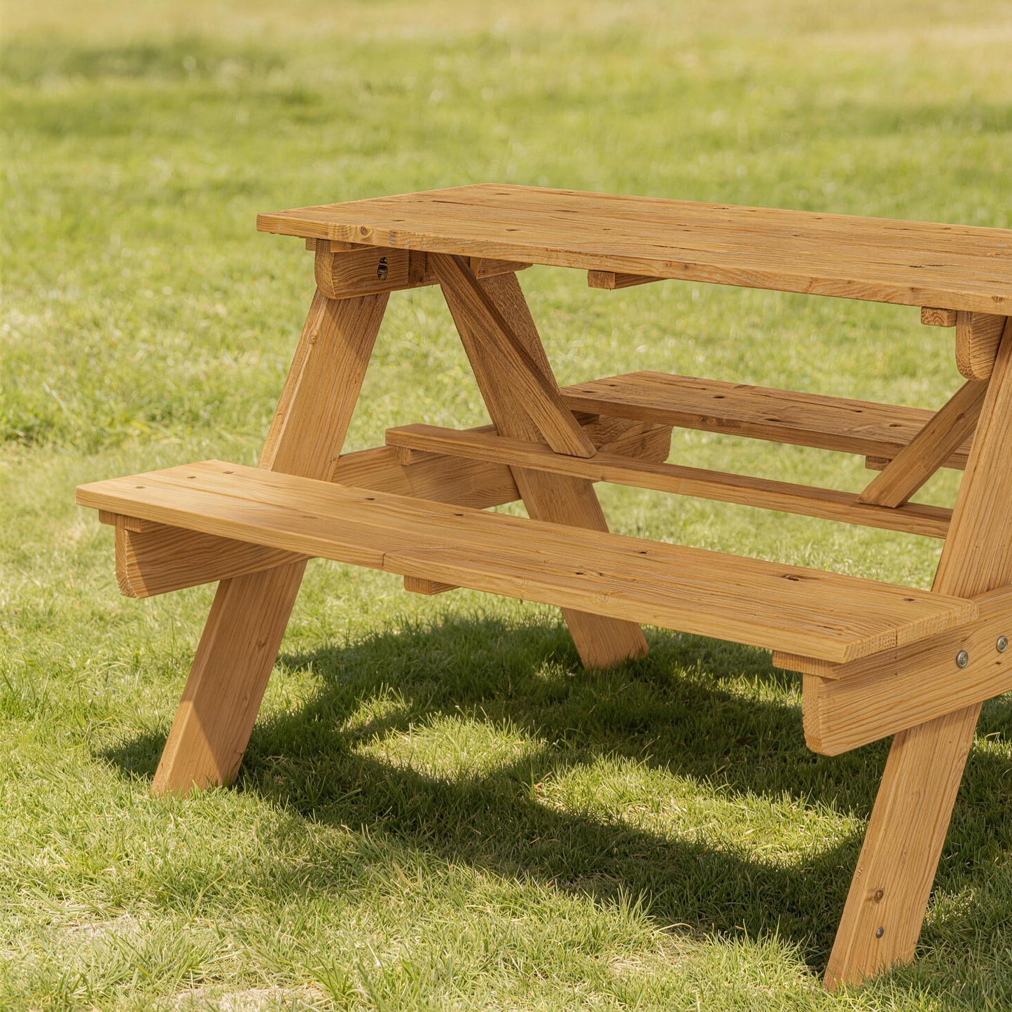 Kids Picnic Table Outdoor Wooden Natural Wood