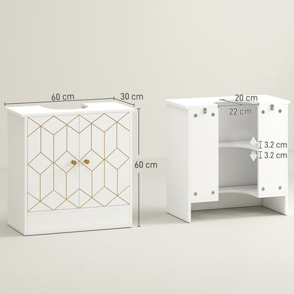Bathroom Under Sink Cabinet for Basin with or without Pedestal White