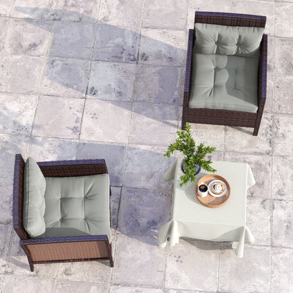 4pcs Outdoor Seat Cushions Back Cushions, 60 x 60 x 10cm Water Repellent Seat Pads for Garden Patio Kitchen Office Chairs, Light Grey