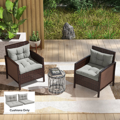 4pcs Outdoor Seat Cushions Back Cushions, 60 x 60 x 10cm Water Repellent Seat Pads for Garden Patio Kitchen Office Chairs, Light Grey