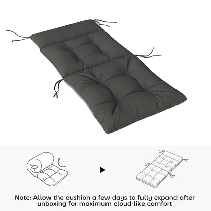 Garden Chair Cushions Set of 4, Waterproof Seat Pads, Dark Grey
