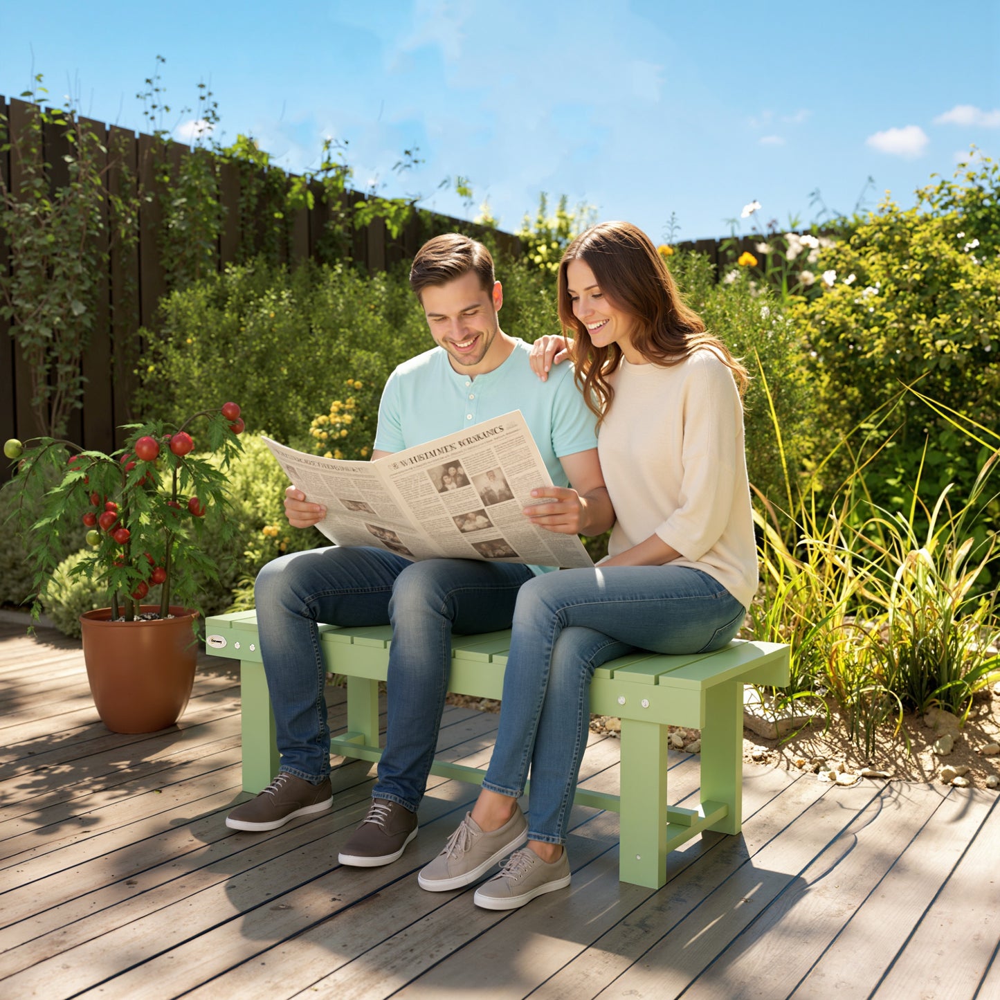 1.1M Outdoor Garden Bench Patio Loveseat Fir Wood 2 Person