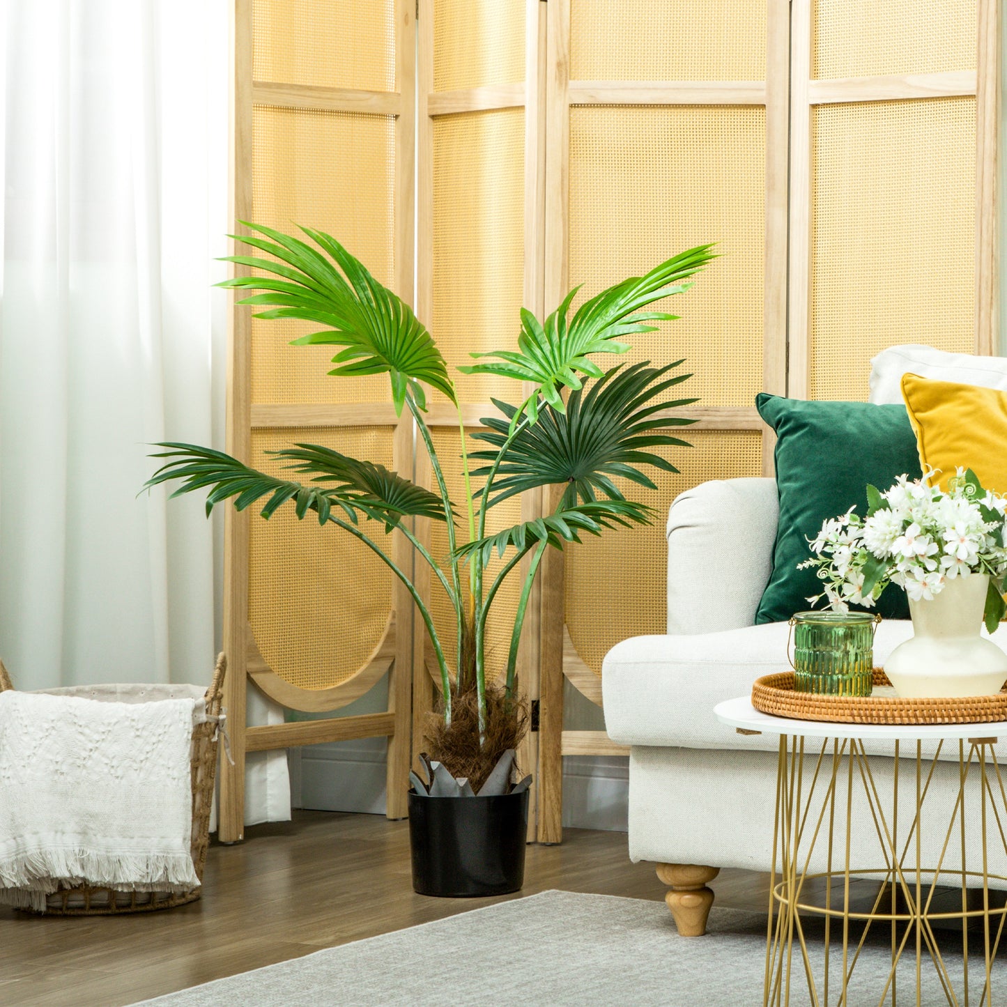 Artificial Plant with PEVA Leaves and Coconut Coir for Home Office