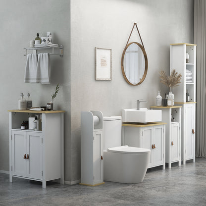 kleankin Bathroom Under Sink Cabinet with Adjustable Shelf, White
