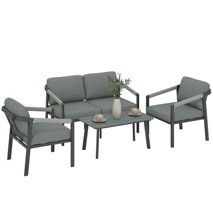 4 Seater Aluminium Garden Furniture Set, Outdoor Patio Furniture