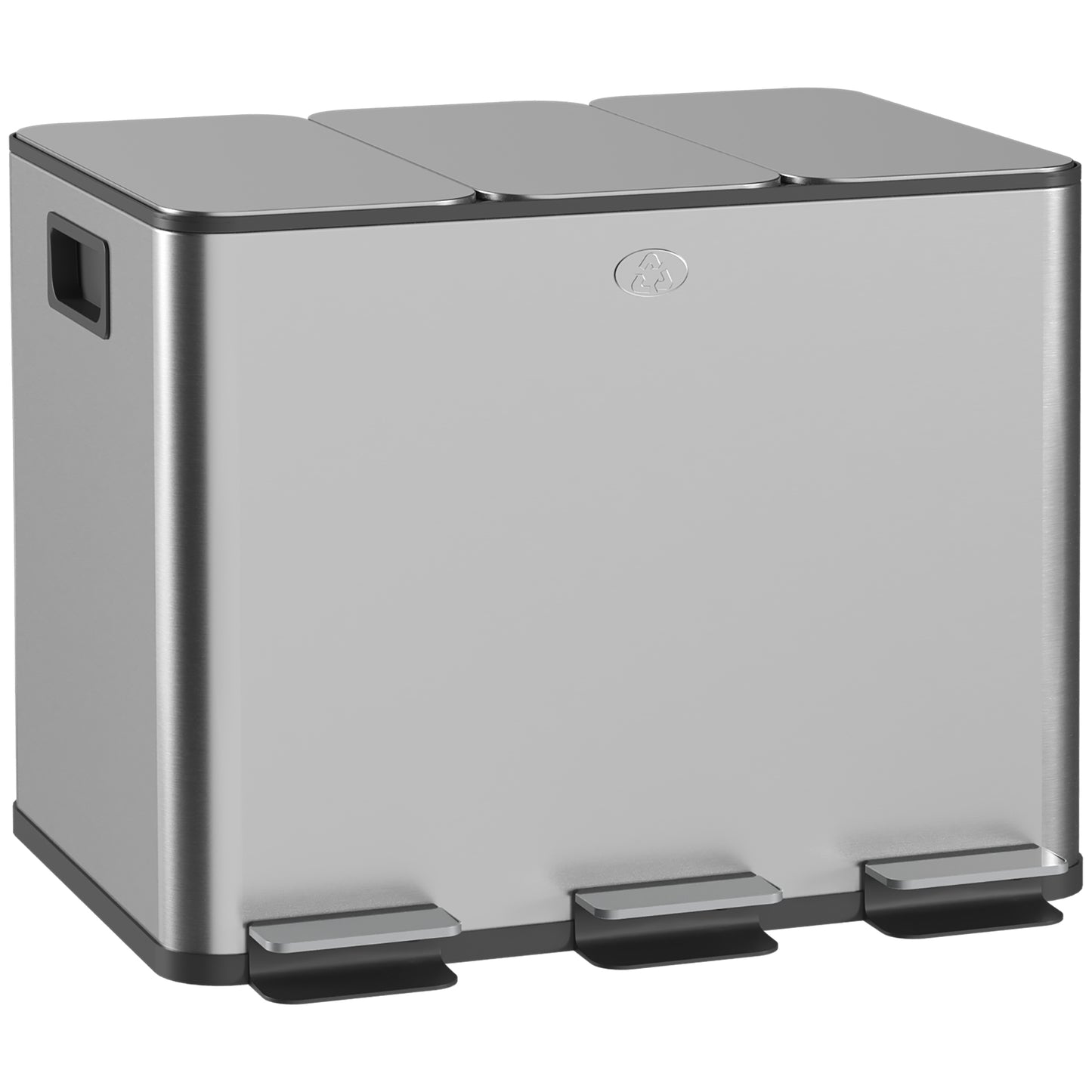 3 x 20L Triple Kitchen Bin Pedal Bin for Recycling and Waste